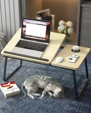 Adjustable Foldable Laptop Bed Table with Cup Holder