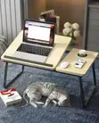 Adjustable Foldable Laptop Bed Table with Cup Holder - 1