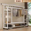 Heavy Duty Double Rod Clothes Rack with Wheels - 3