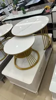 Home Interiors Marble Center Table - Gold - 1