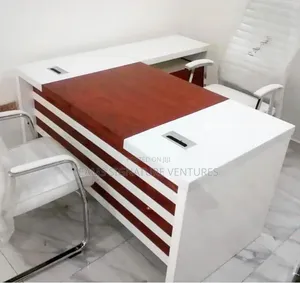 Executive Office Table - White & Cherry
