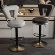 Luxury Adjustable Barstool - Black Leather - 1