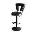 Luxury Adjustable Barstool - Black Leather - 2