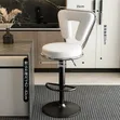 Luxury Adjustable Barstool - Black Leather - 4