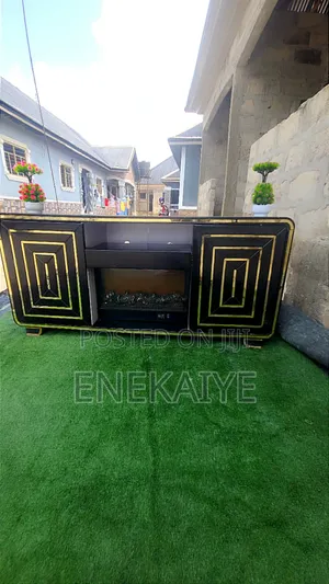 Home Interiors Electric Fireplace TV Stand - Black