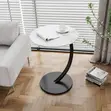 Modern C-Shape Side Table - Brown & Black - 2