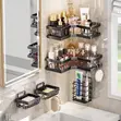 5-in-1 Bathroom Rack - Black Metal Shower Caddy - 1