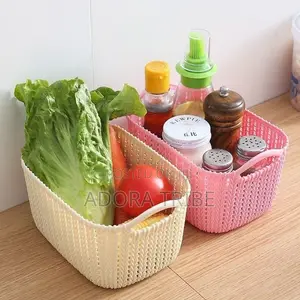 Mini Woven Plastic Storage Basket (3pcs)