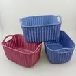 Mini Woven Plastic Storage Basket (3pcs) - 2