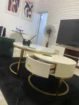 Twin Marble Center Table - Adjustable - 1