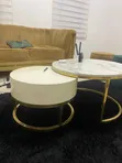 Twin Marble Center Table - Adjustable - 2