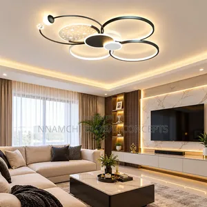 Luxury Gold Star LED Chandelier for Living Room & Bedroom