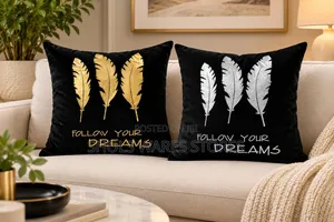 Luxury Velvet Throw Pillow - Black Gold Silver - 45x45cm