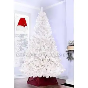 6ft White Christmas Tree with Santa Cap