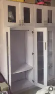 A Very Big Wardrobe With Light Wig Rack and a 4 Seater Marble Dining - 1