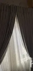 Home Interiors Damask Pattern Cotton Curtains (4 Panels) - 1
