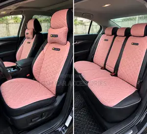 Universal Pink & Black Luxury Quilted Car Seat Covers - Full Set