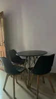 Modern 3-Seater Round Dining Table Set - 1