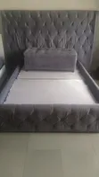 Home Interiors 4x6 Bed Frame with Ottoman - Gray - 2