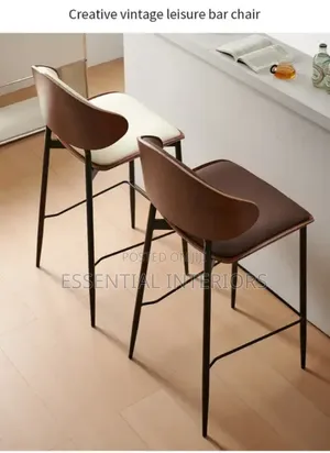 Classic Luxury Leather and Wood Barstool