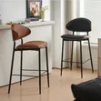Classic Luxury Leather and Wood Barstool - 2