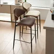 Classic Luxury Leather and Wood Barstool - 3
