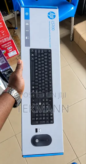 HP CS700 Wireless Keyboard da Mouse Combo - Sabon Abu