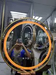 Gold Frame Hand Wave LED Mirror 60cm - 1