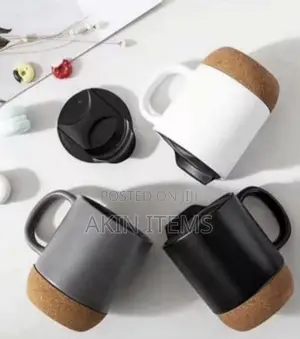 Ceramic Mug with Wooden Base