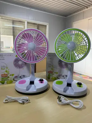 Rechargeable Foldable Desktop Fan with LED Light