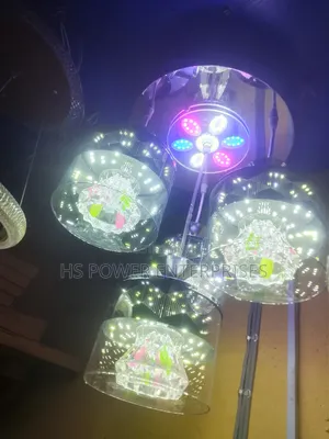 4-Head Glass Droplight Chandelier for Living Room