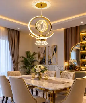 Luxury Modern LED Chandelier - Gold Crystal