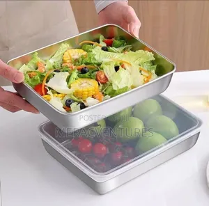 6pcs Stainless Steel Food Storage Container Set 25x20x5cm
