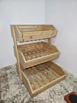 3 Tier Bamboo Fruit Basket with Banana Hangers - 2