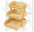 3 Tier Bamboo Fruit Basket with Banana Hangers - 3