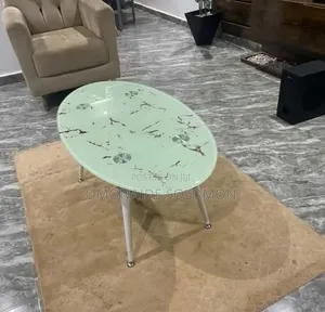 Circular White Glass Top Centre Table