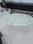 Circular White Glass Top Centre Table - 3