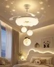 Fan Chandelier Haske na Yara mai Siffar Girgije da Panda - 2