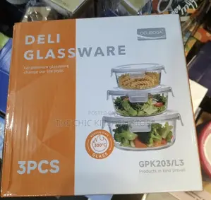 3pcs Airtight Borosilicate Glass Food Storage Container Set
