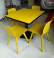 Home Interiors Yellow Dining Set (Mai Zama 4, Murabba'i) - 1