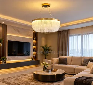 Modern Gold Plated Crystal Chandelier Pendant Light