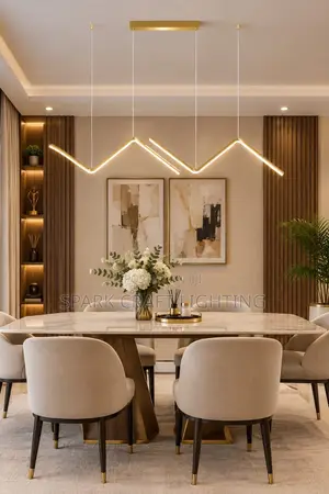 Modern LED Zigzag Dining Chandelier - Luxury Pendant Light