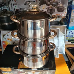3-Piece Stainless Steel Cooking Pot Set
