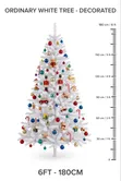 6ft Pre-Decorated White Christmas Tree - 1