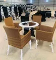 Rattan 4-Seater Dining Set - Wishbone Chairs - 3