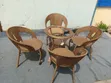 Rattan 4-Seater Dining Set - Wishbone Chairs - 5
