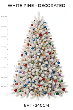 Itacen Kirsimeti Na Farar Pine 8ft - An Riga An Yi Masa Kayan Kwalliya