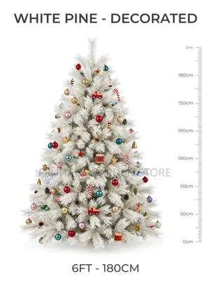 Bishiyar Kirsimeti Ta Fari Ta Pine 6ft Mai Kayan Kwalliya