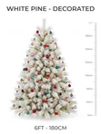 Bishiyar Kirsimeti Ta Fari Ta Pine 6ft Mai Kayan Kwalliya - 1