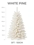 Bishiyar Kirsimeti Ta Furen Pine Mai Launi Fari 5ft - An Riga An Yi Mata Kayan Kwalliya - 2